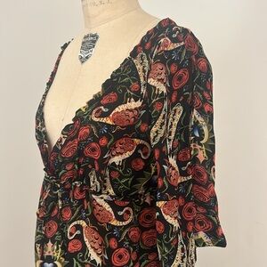 Silk print dress or long top